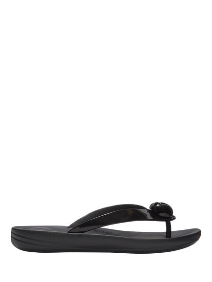 FitFlop iQushion Glossy Flip Flops, Black