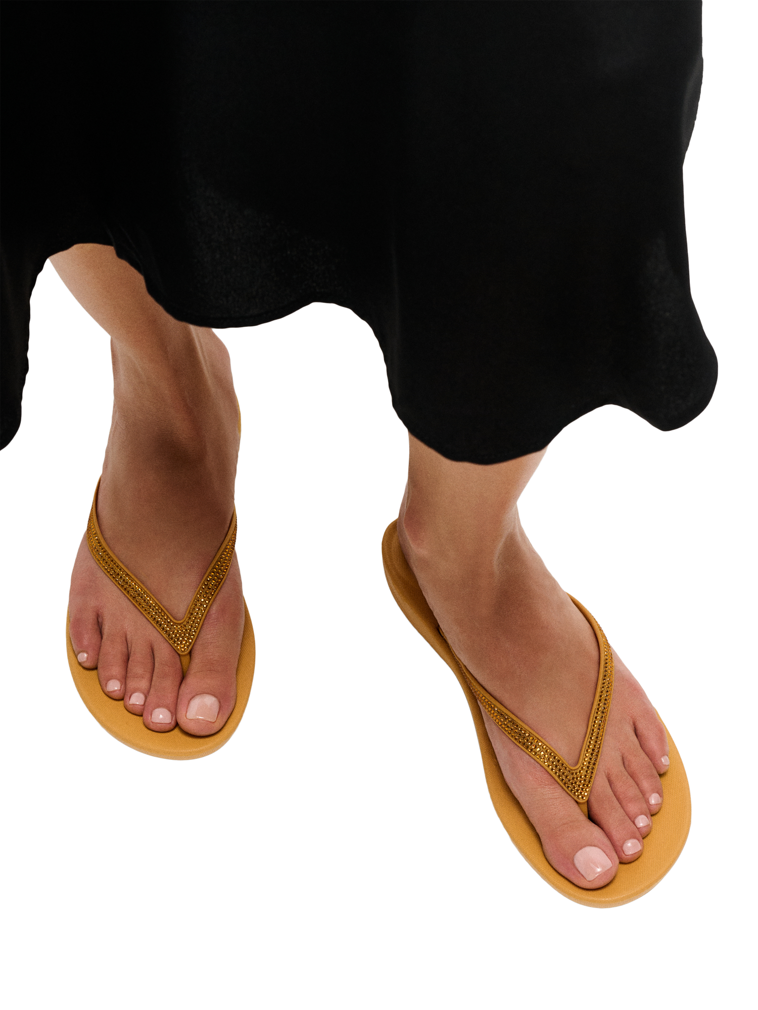Product image 2 of 5, which shows FitFlop IQushion Sparkle Flip-Flops, Turmeric, 3