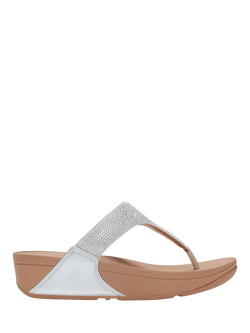 FitFlop Lulu Glitter Flip Flops, Steeled Silver, Steeled Silver