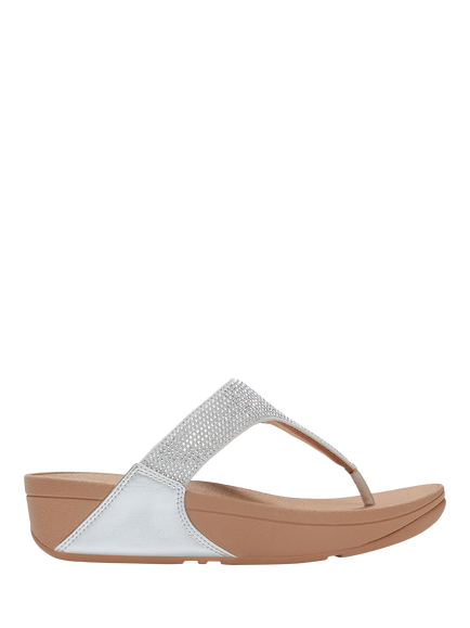 FitFlop Lulu Glitter Flip Flops, Steeled Silver, Steeled Silver
