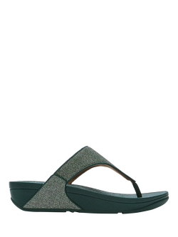 FitFlop Lulu Shimmer Toe Post Sandals, Deep Ocean, Deep Ocean