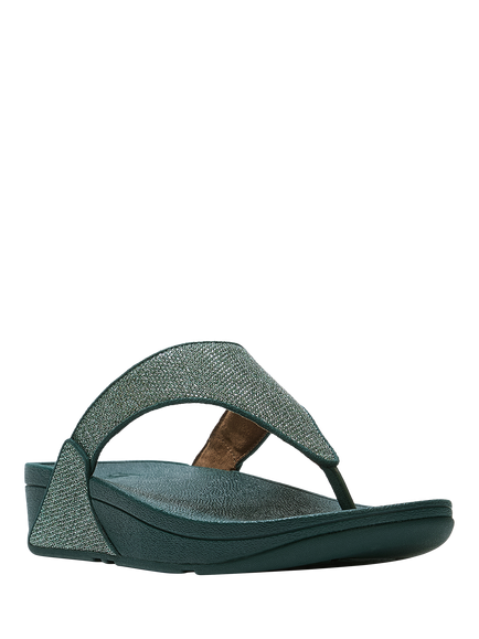 FitFlop Lulu Shimmer Toe Post Sandals, Deep Ocean - view 2, Deep Ocean