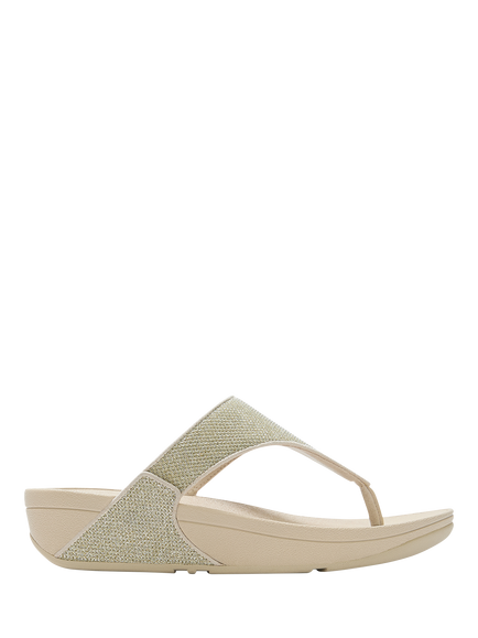 FitFlop Lulu Shimmer Toe Post Sandals, Plantino, Platino