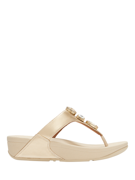 FitFlop Lulu Ultra Jewel Metallic Toe Post Sandals, Gold, Gold