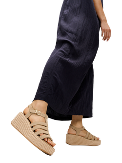 FitFlop PLATFFORMS Espadrille Leather Fisherman Wedge Sandals, Cappuccino - view 2, Cappuccino