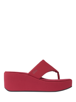 FitFlop PlatFForms Wedge Toe Post Sandals, Red, Red