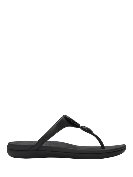 FitFlop Solay Glossy Disc Toe Post Sandals, Black