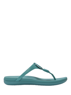FitFlop Solay Glossy Disc Toe Post Sandals, Teal