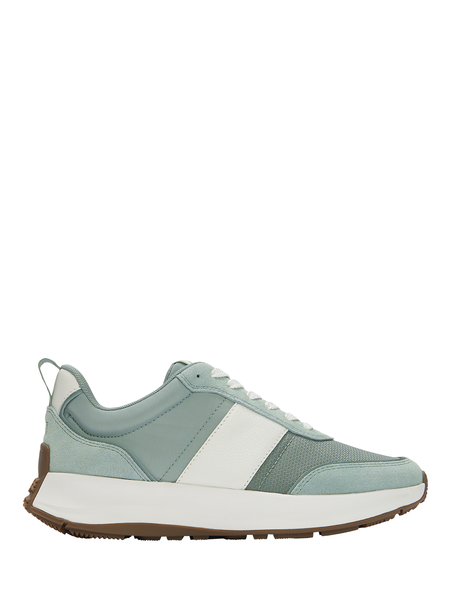 Product image 1 of 4, which shows FitFlop F-Mode Flow Trainers, Frosted Sage, 3