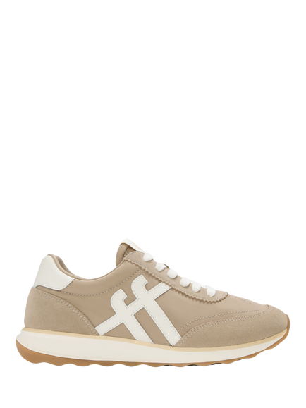 FitFlop Retro-Q Lace Up Trainers, Cappuccino/Cream, Cappuccino/Cream