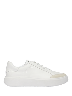 FitFlop RTG Leather Blend Lace Up Trainers, Urban White, Urban White
