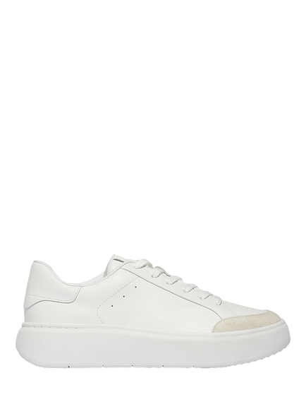 FitFlop RTG Leather Blend Lace Up Trainers, Urban White, Urban White
