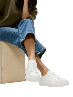 FitFlop RTG Leather Blend Lace Up Trainers, Urban White - view 2, Urban White