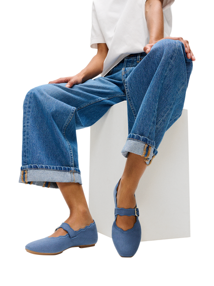 FitFlop Delicato Mary Jane Ballerina Pumps, Blue - view 2, Blue