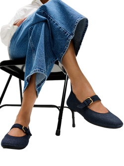 FitFlop Delicato Denim Mary Janes, Dark Blue - view 2, Dark Blue