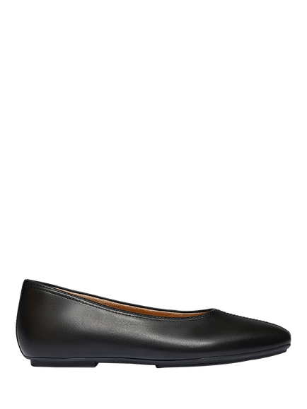 FitFlop Delicato Leather High Cut Ballerina Pumps, Black, Black