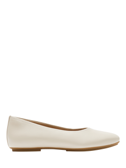 FitFlop Delicato Leather High Cut Ballerina Pumps, Beige, Beige