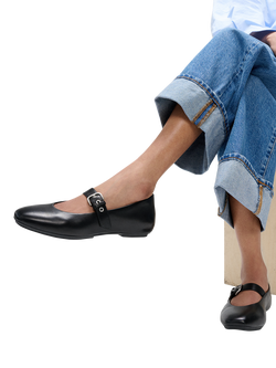FitFlop Delicato Leather Mary Janes, Black - view 2, Black