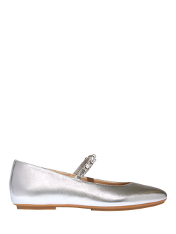 FitFlop Delicato Pearls Leather Mary Janes, Silver