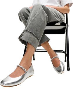 FitFlop Delicato Pearls Leather Mary Janes - view 2, Silver