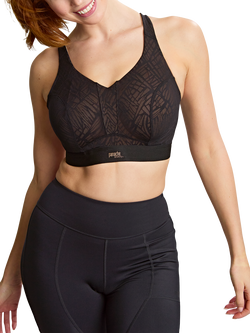 Panache Endurance Wired Non Padded Sports Bra, Black/Latte, Black/Latte