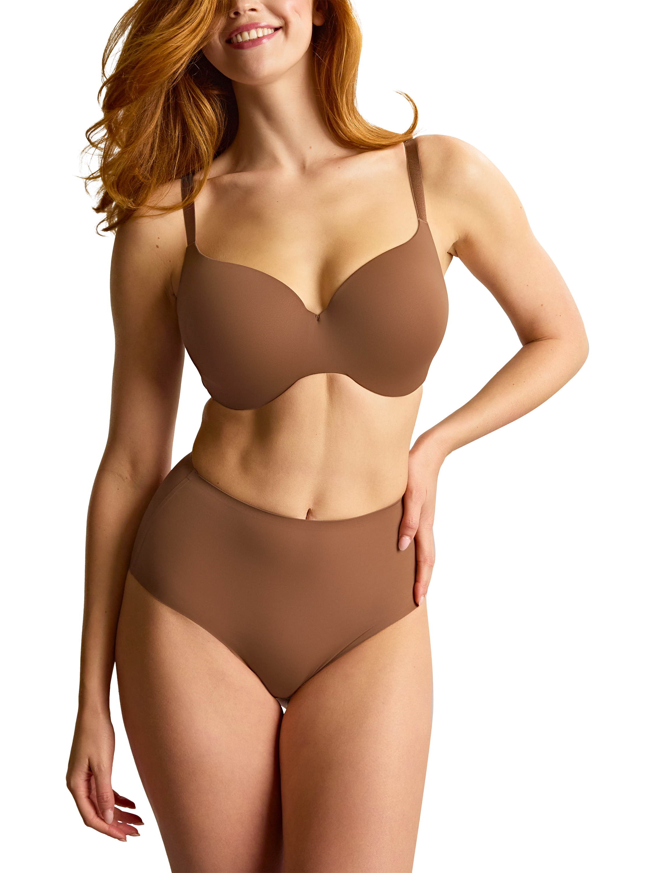 Product image 1 of 4, which shows Panache 365 T-Shirt Bra, Cocoa, 28DD
