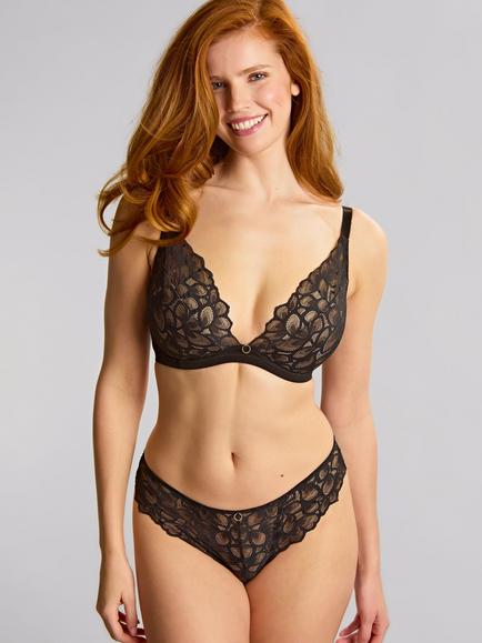 Panache Allure Demi Plunge Bra, Black/Latte, Black/Latte