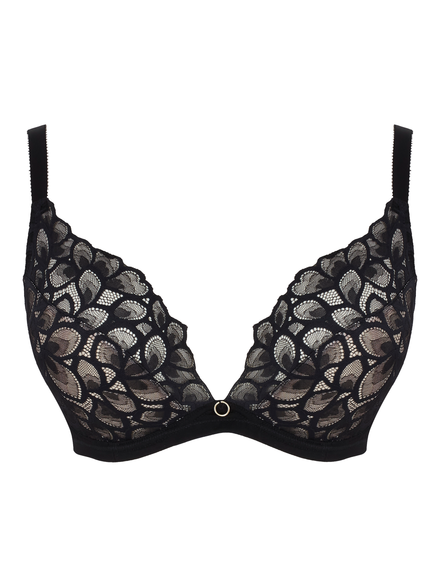 Product image 3 of 3, which shows Panache Allure Demi Plunge Bra, Black/Latte, 28F
