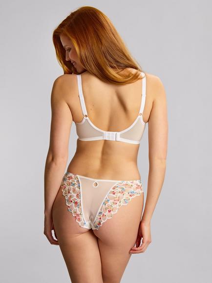 Panache Allure Brazilian Knickers - view 2, White/Multi