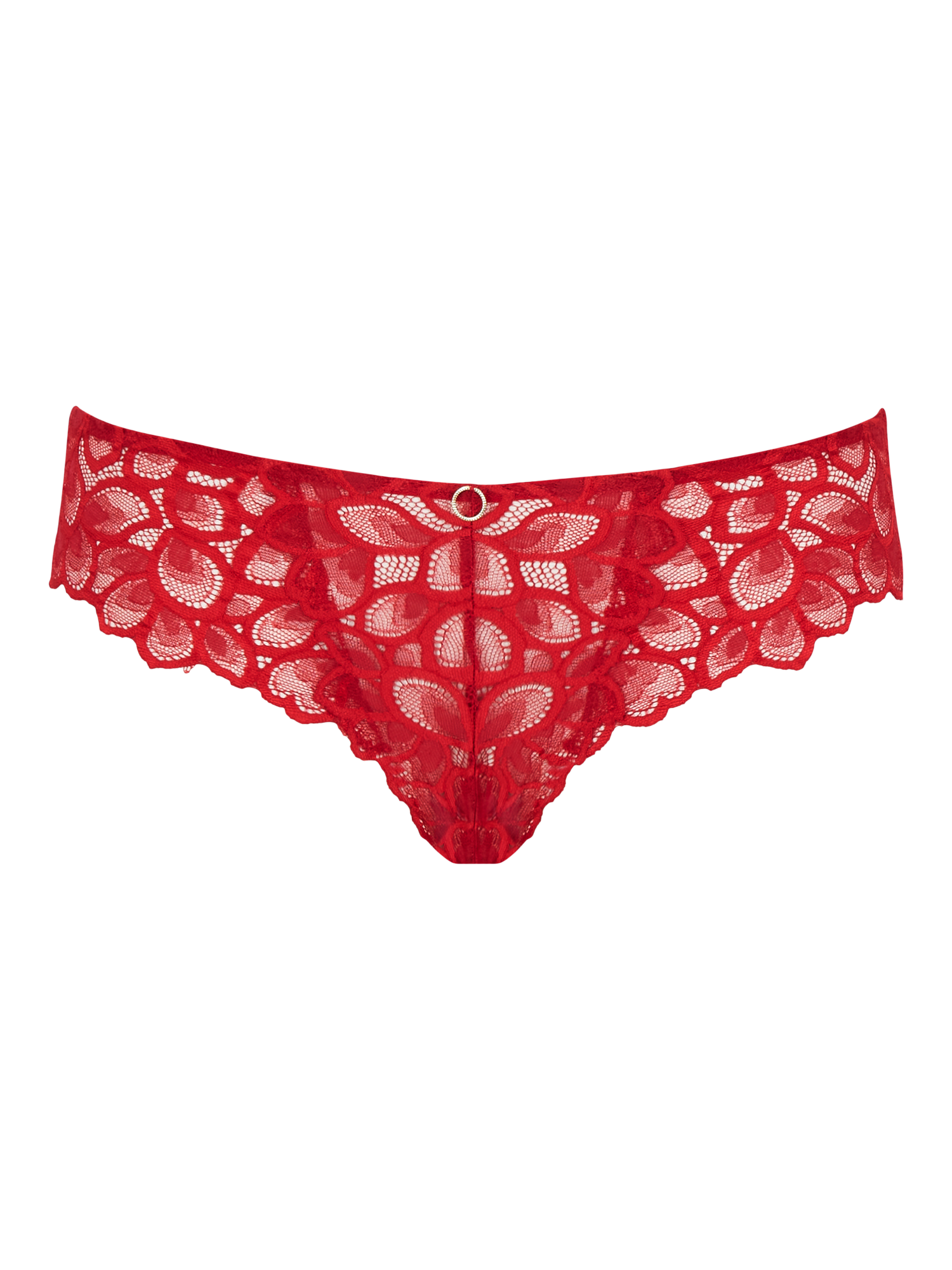 Product image 4 of 4, which shows Panache Allure Brazilian Knickers, Red, 12