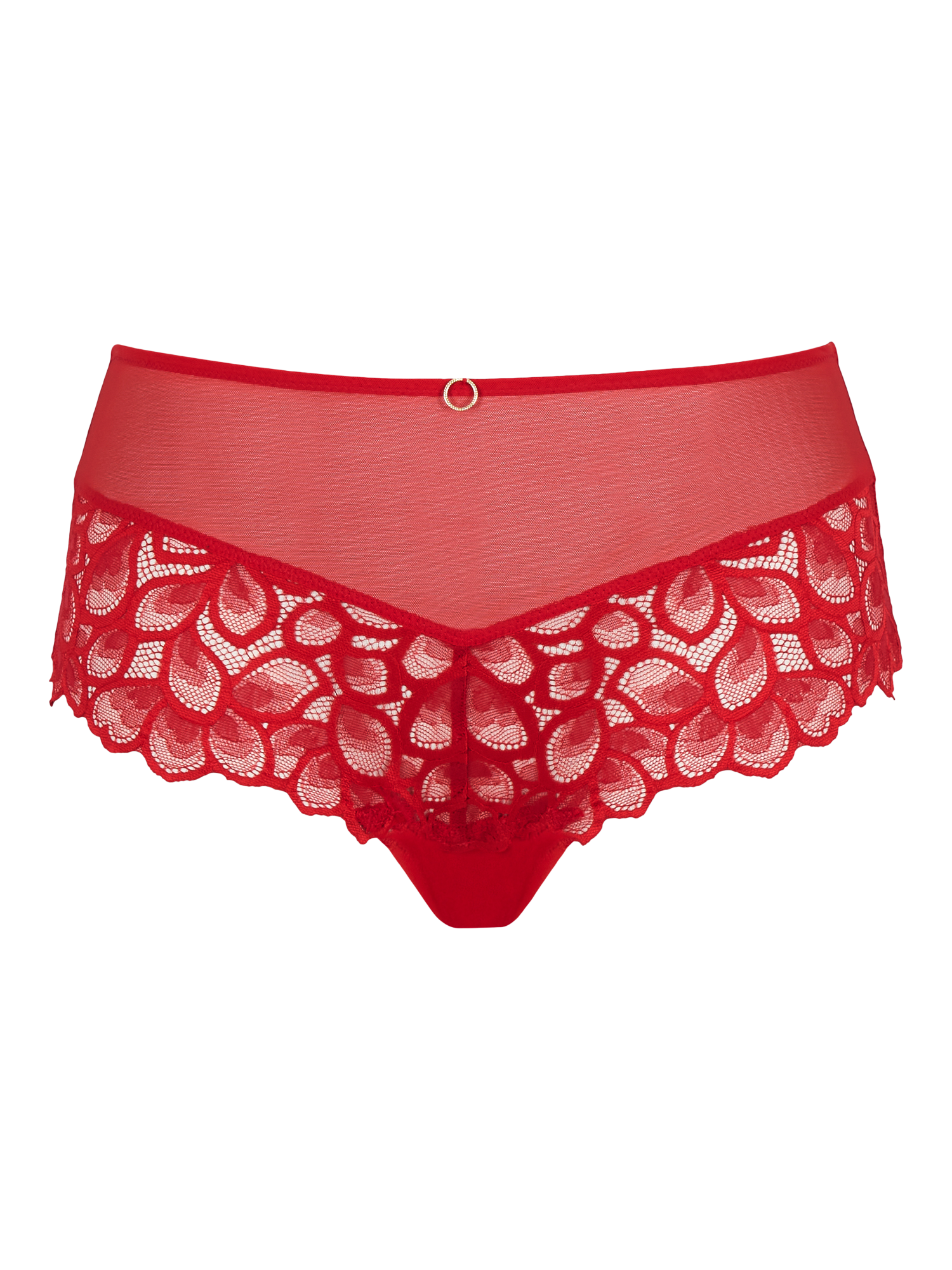 Product image 4 of 4, which shows Panache Allure High Waist Knickers, Red, 8