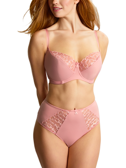 Panache Cora Deep Lace Panel Briefs, Soft Pink, Soft Pink