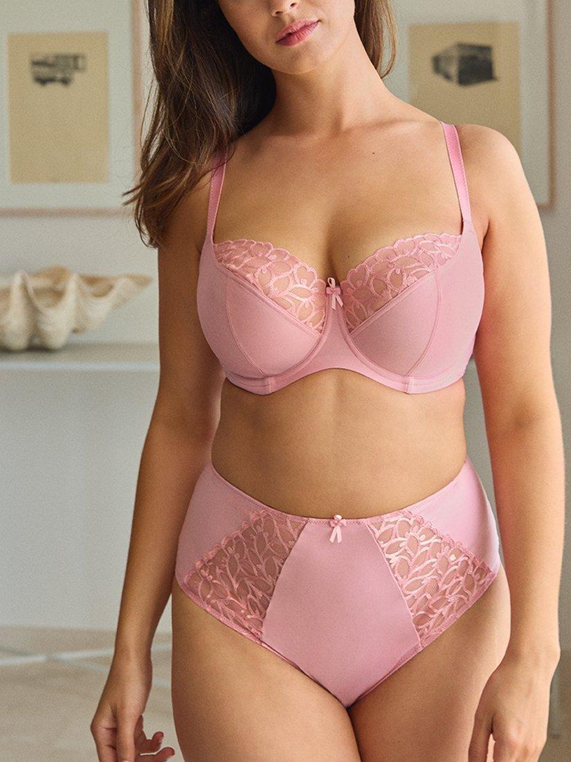 Product image 3 of 4, which shows Panache Cora Deep Lace Panel Briefs, Soft Pink, 18