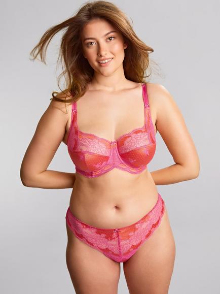 Panache Clara Lace Full Cup Bra, Pink Papaya, Pink Papaya