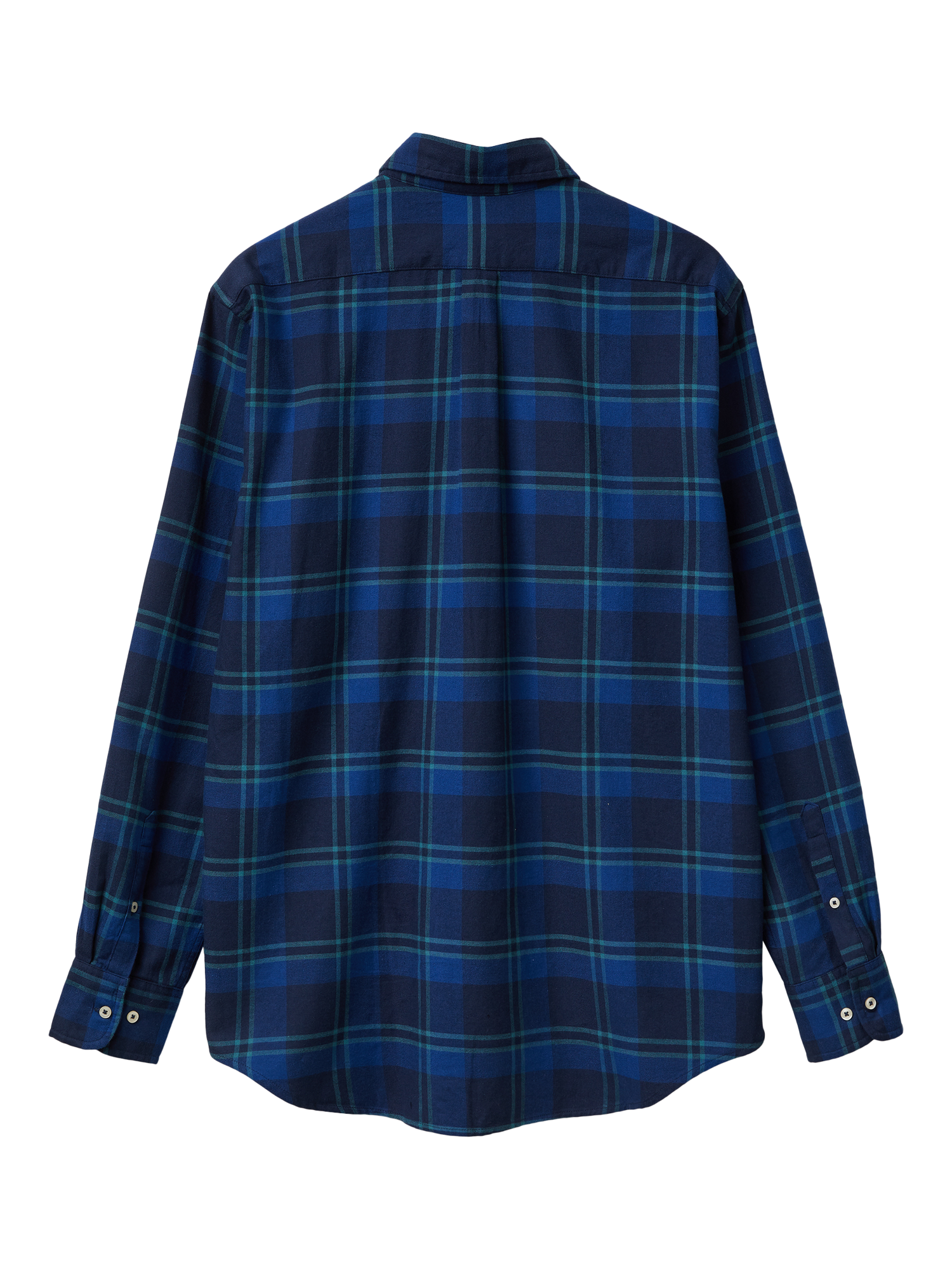 Product image 2 of 3, which shows Benetton Cotton Regular Fit Check Flannel Shirt, Blue, XXL
