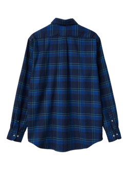 Benetton Cotton Regular Fit Check Flannel Shirt - view 2, Blue