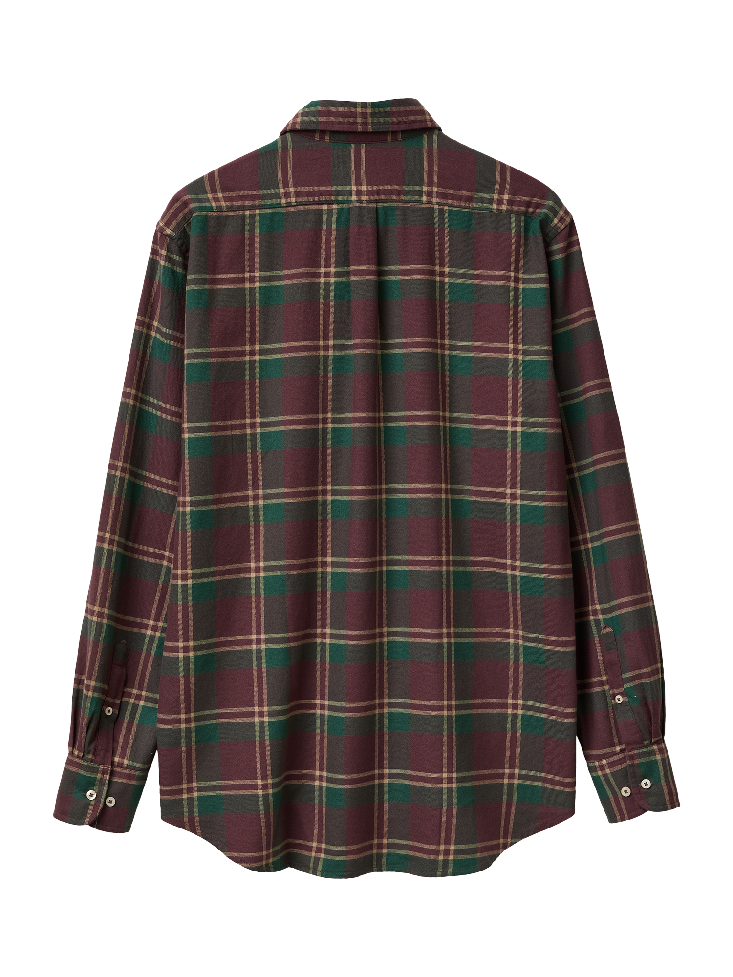 Product image 2 of 3, which shows Benetton Cotton Regular Fit Check Flannel Shirt, Brown, S