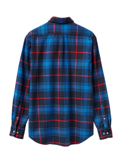 Benetton Cotton Regular Fit Check Flannel Shirt, Blue - view 2, Blue