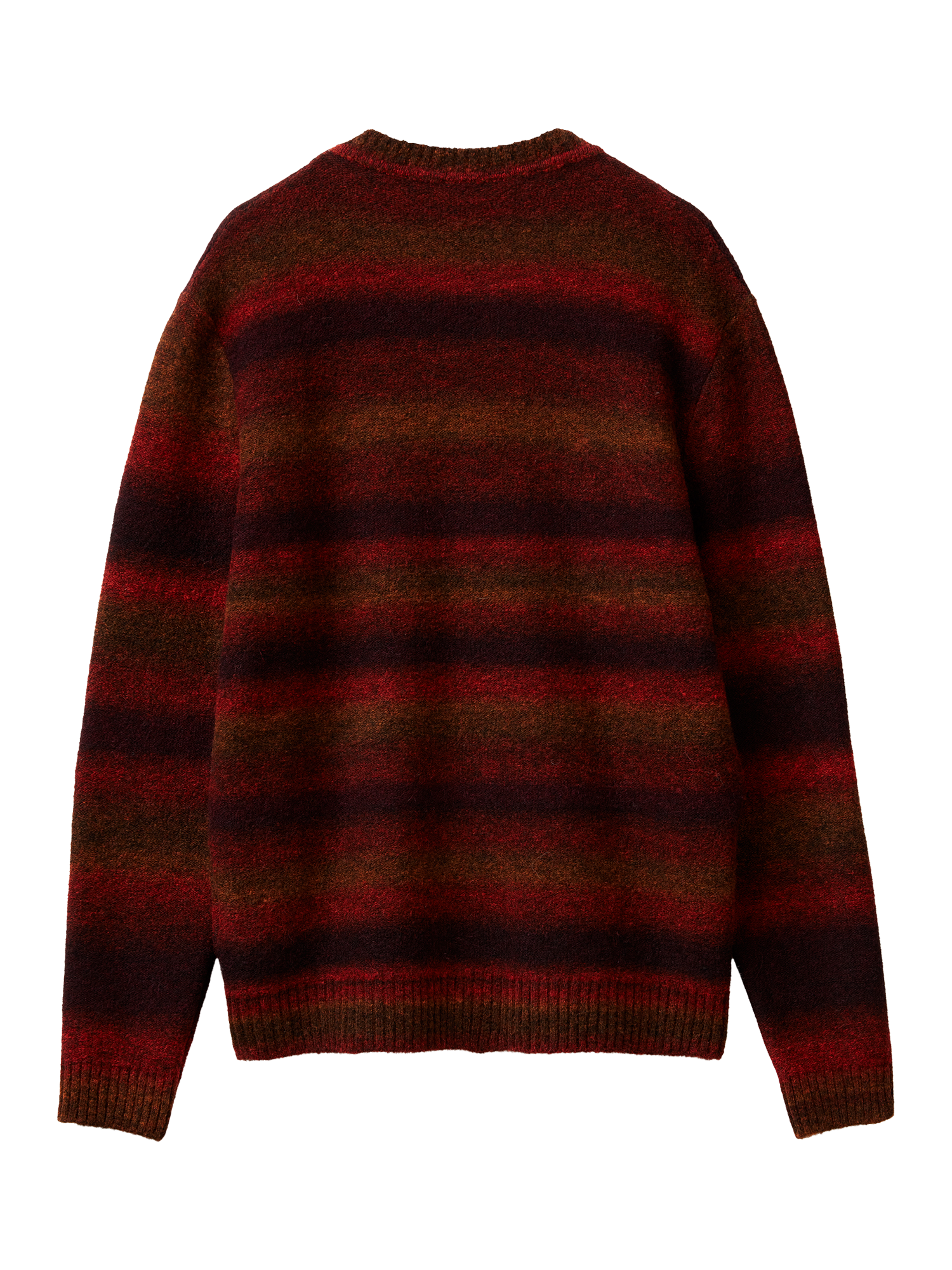 Product image 2 of 3, which shows Benetton Crew Neck Stripe Jumper, Red, S