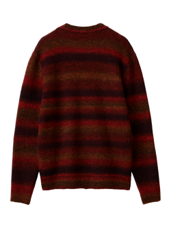 Benetton Crew Neck Stripe Jumper, Red - view 2, Red