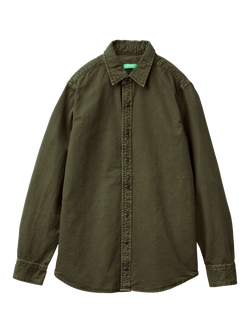 Benetton Cotton Regular Fit Shirt, Green