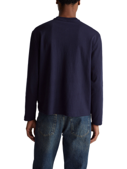 Benetton Cotton Regular Fit Long Sleeve T-Shirt, Blue - view 2, Blue