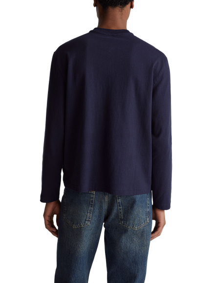 Benetton Cotton Regular Fit Long Sleeve T-Shirt, Blue - view 2, Blue