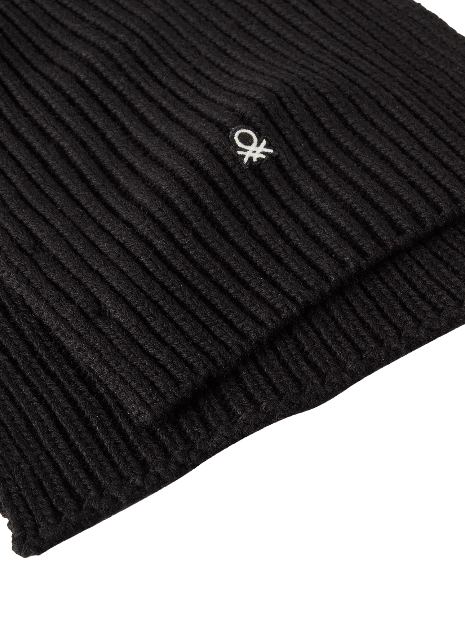 Product image 2 of 3, which shows Benetton Wool Blend Scarf, Black, One Size