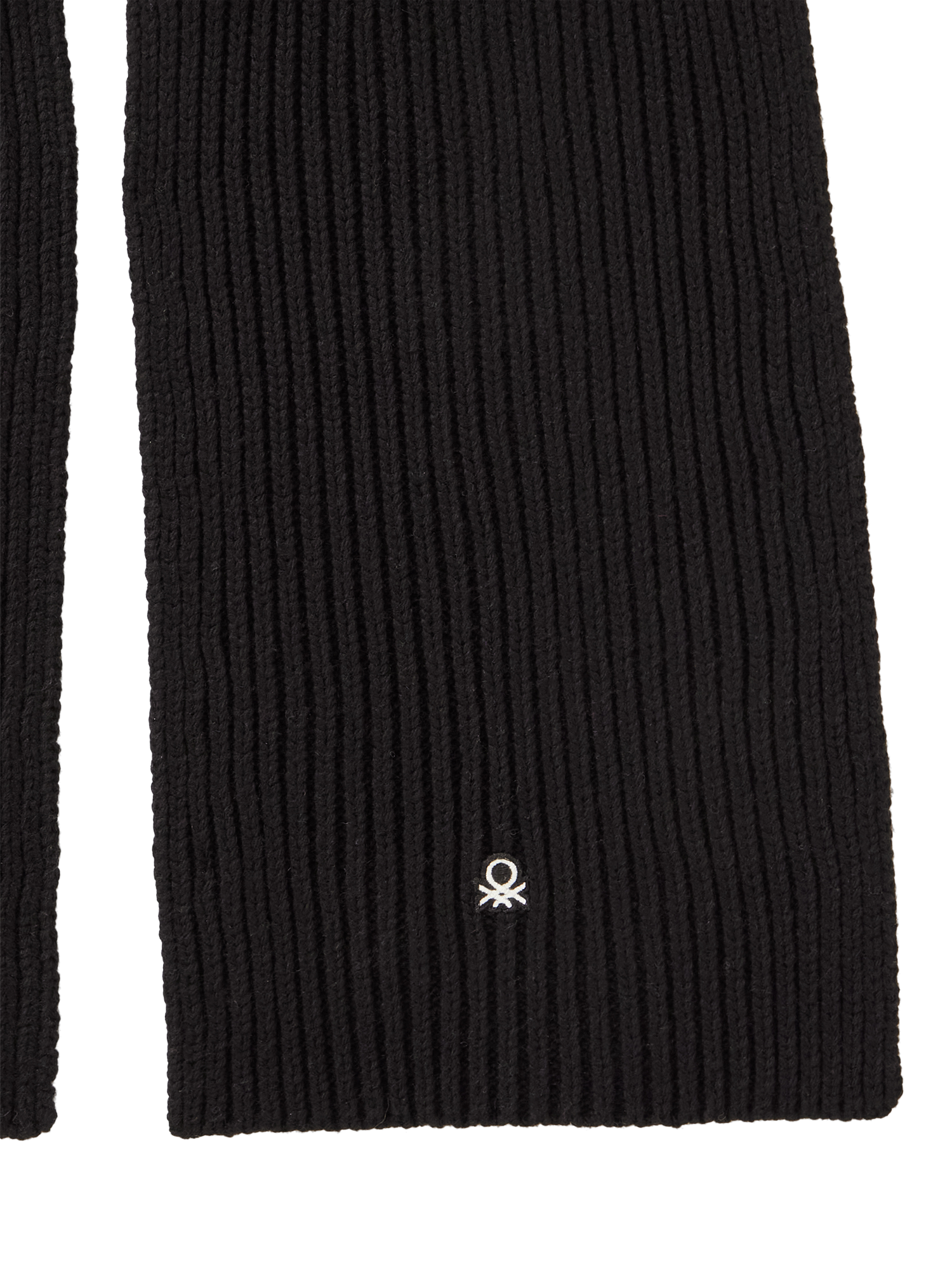 Product image 3 of 3, which shows Benetton Wool Blend Scarf, Black, One Size