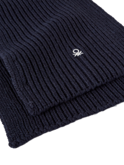 Benetton Wool Blend Knitted Scarf - view 2, Blue