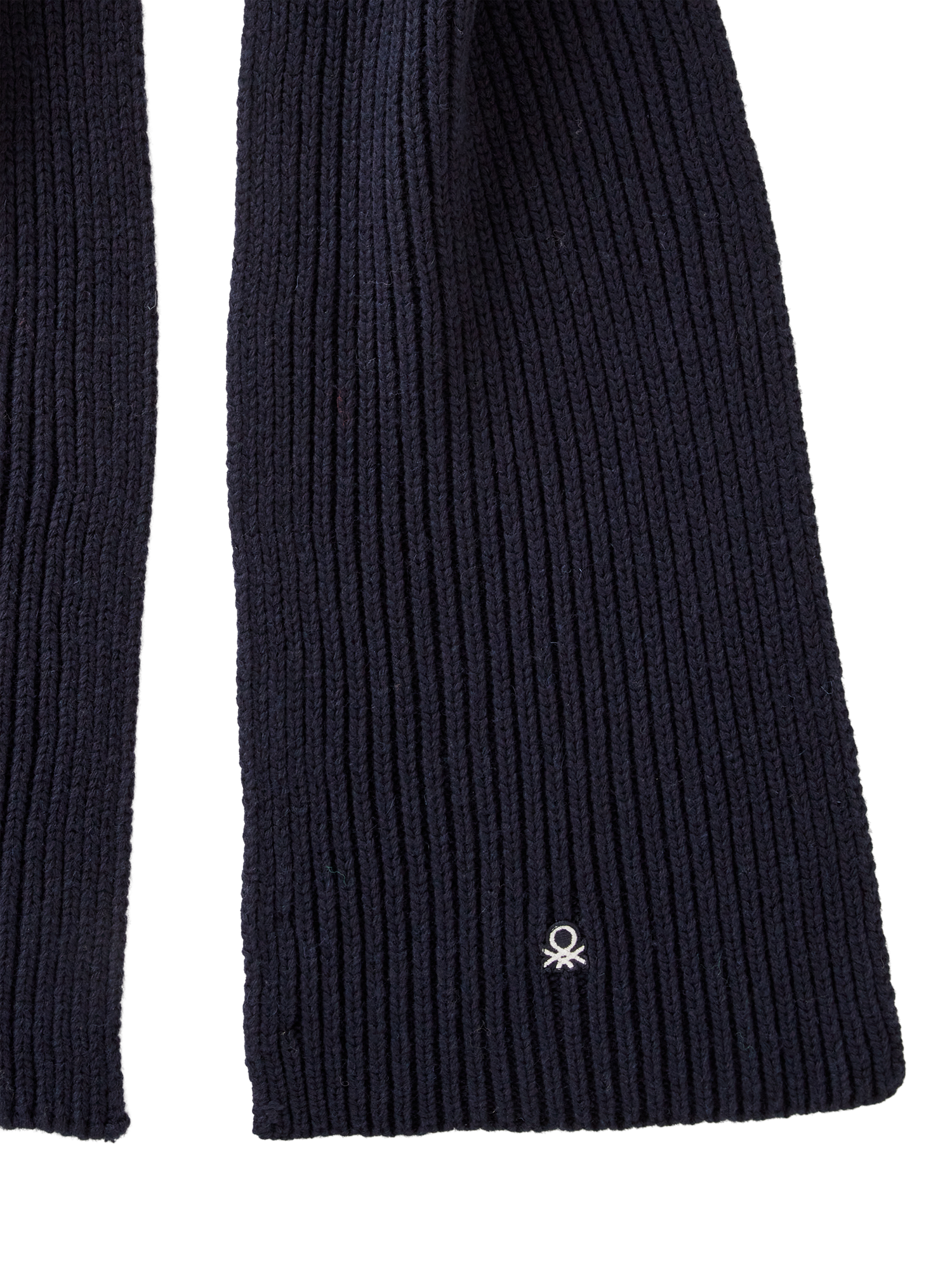 Product image 3 of 3, which shows Benetton Wool Blend Knitted Scarf, Blue