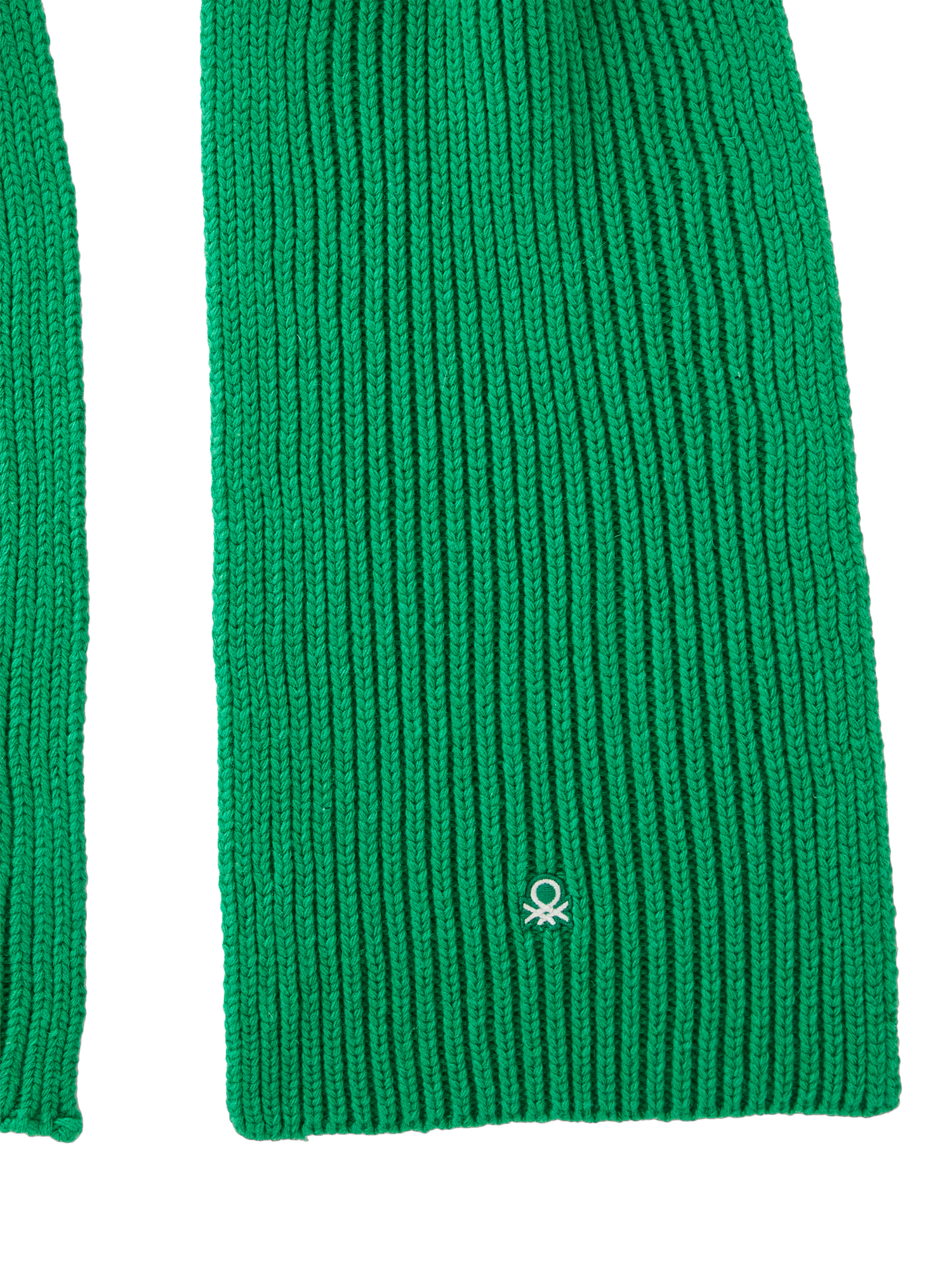 Product image 3 of 3, which shows Benetton Wool Blend Knitted Scarf, Bright Green