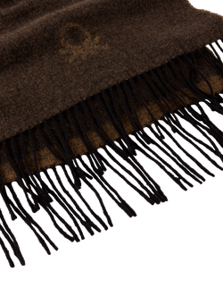 Benetton Striped Tassel Detail Wool Blend Scarf - view 2, Brown