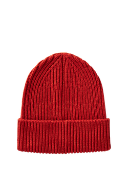 Benetton Wool Blend Knitted Beanie - view 2, Red
